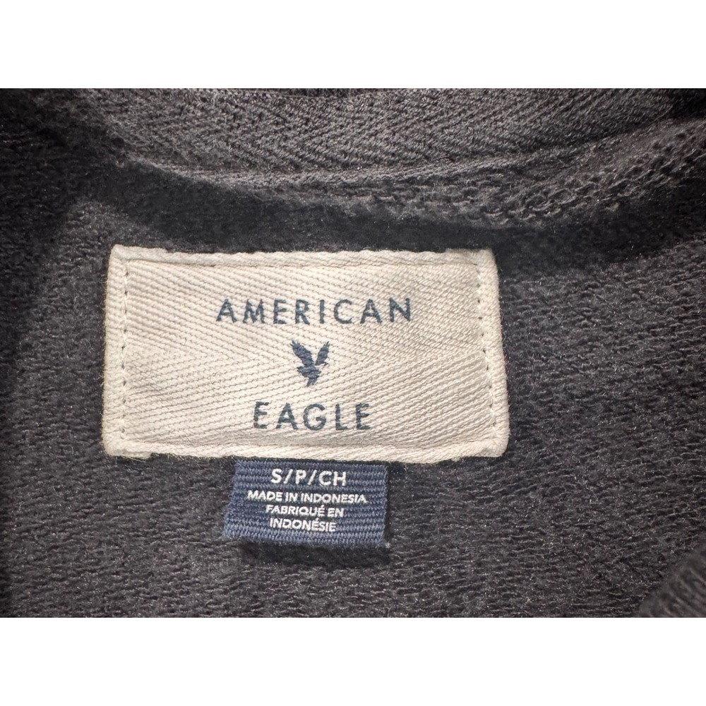 American Eagle Womens Sunflower Graphic Sweatshirt Washed Black Raglan - Picture 6 of 9